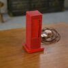 Lampe design exemplaire unique en aluminium laqué rouge 1970's