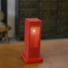 Lampe design exemplaire unique en aluminium laqué rouge 1970's