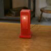 Lampe design exemplaire unique en aluminium laqué rouge 1970's