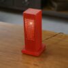 Lampe design exemplaire unique en aluminium laqué rouge 1970's