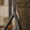 Grande lampe en fer forgé dans le goût des Ateliers Marolles 1950's