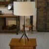 Grande lampe en fer forgé dans le goût des Ateliers Marolles 1950's