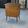 Meuble d'appoint dépliant en bureau, acier, laiton et chêne 1960's