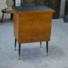 Meuble d'appoint dépliant en bureau, acier, laiton et chêne 1960's