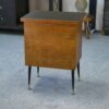 Meuble d'appoint dépliant en bureau, acier, laiton et chêne 1960's