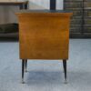 Meuble d'appoint dépliant en bureau, acier, laiton et chêne 1960's
