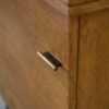 Meuble d'appoint dépliant en bureau, acier, laiton et chêne 1960's