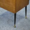 Meuble d'appoint dépliant en bureau, acier, laiton et chêne 1960's