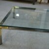 Table basse en verre et métal chromé par Philippe Parent France 1970's