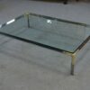 Table basse en verre et métal chromé par Philippe Parent France 1970's