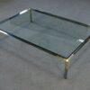 Table basse en verre et métal chromé par Philippe Parent France 1970's