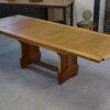 Grande table en chêne massif Art déco par Henri Bonjour 1930's