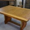 Grande table en chêne massif Art déco par Henri Bonjour 1930's
