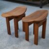 Paire de tabourets japonais en teck