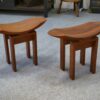Paire de tabourets japonais en teck