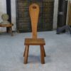 Chaise brutaliste en chêne massif 1950's