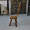 Chaise brutaliste en chêne massif 1950's