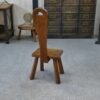 Chaise brutaliste en chêne massif 1950's