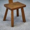 Chaise brutaliste en chêne massif 1950's