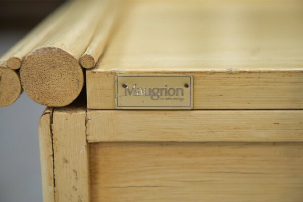 Petit chevet blanc Maugrion "Le rotin prestige" 1970's