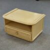 Petit chevet blanc Maugrion "Le rotin prestige" 1970's