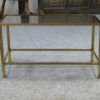 Table basse en laiton et verre fumé 1950's