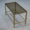 Table basse en laiton et verre fumé 1950's