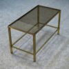 Table basse en laiton et verre fumé 1950's
