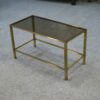 Table basse en laiton et verre fumé 1950's