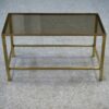 Table basse en laiton et verre fumé 1950's