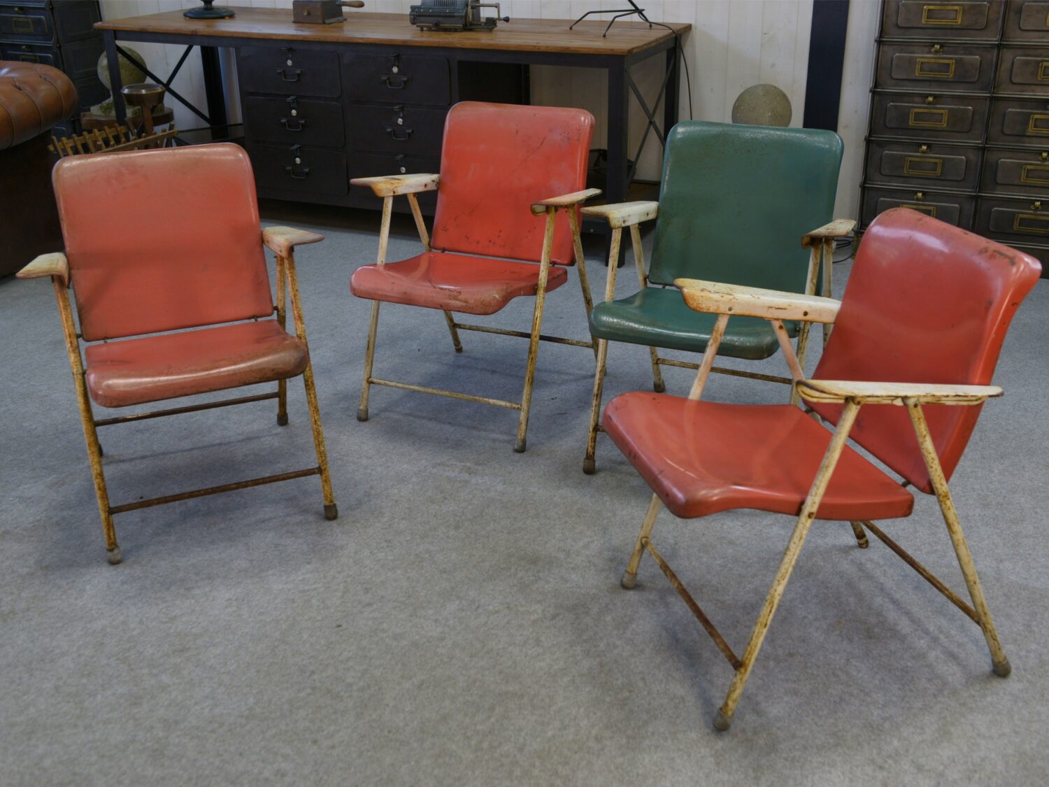 Chaises pliantes par Russel Wright pour Samsonite Chairs 1960's