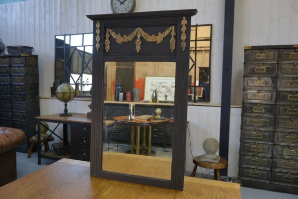 Miroir en chêne massif et verre biseauté Art déco 1930's