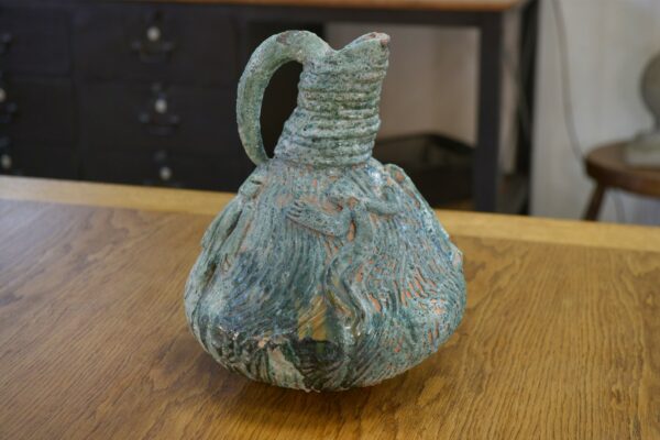 Vase céramique design en terre cuite signé 1968's