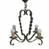 Lustre en fer forgé vert 4 bras 1950's