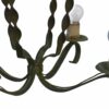 Lustre en fer forgé vert 4 bras 1950's