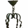 Lustre en fer forgé vert 4 bras 1950's