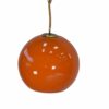 Lot de 9 suspensions boules design en opaline orange 1970's