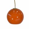 Lot de 9 suspensions boules design en opaline orange 1970's