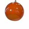 Lot de 9 suspensions boules design en opaline orange 1970's