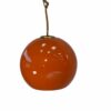 Lot de 9 suspensions boules design en opaline orange 1970's