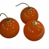 Lot de 9 suspensions boules design en opaline orange 1970's