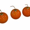 Lot de 9 suspensions boules design en opaline orange 1970's