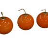 Lot de 9 suspensions boules design en opaline orange 1970's