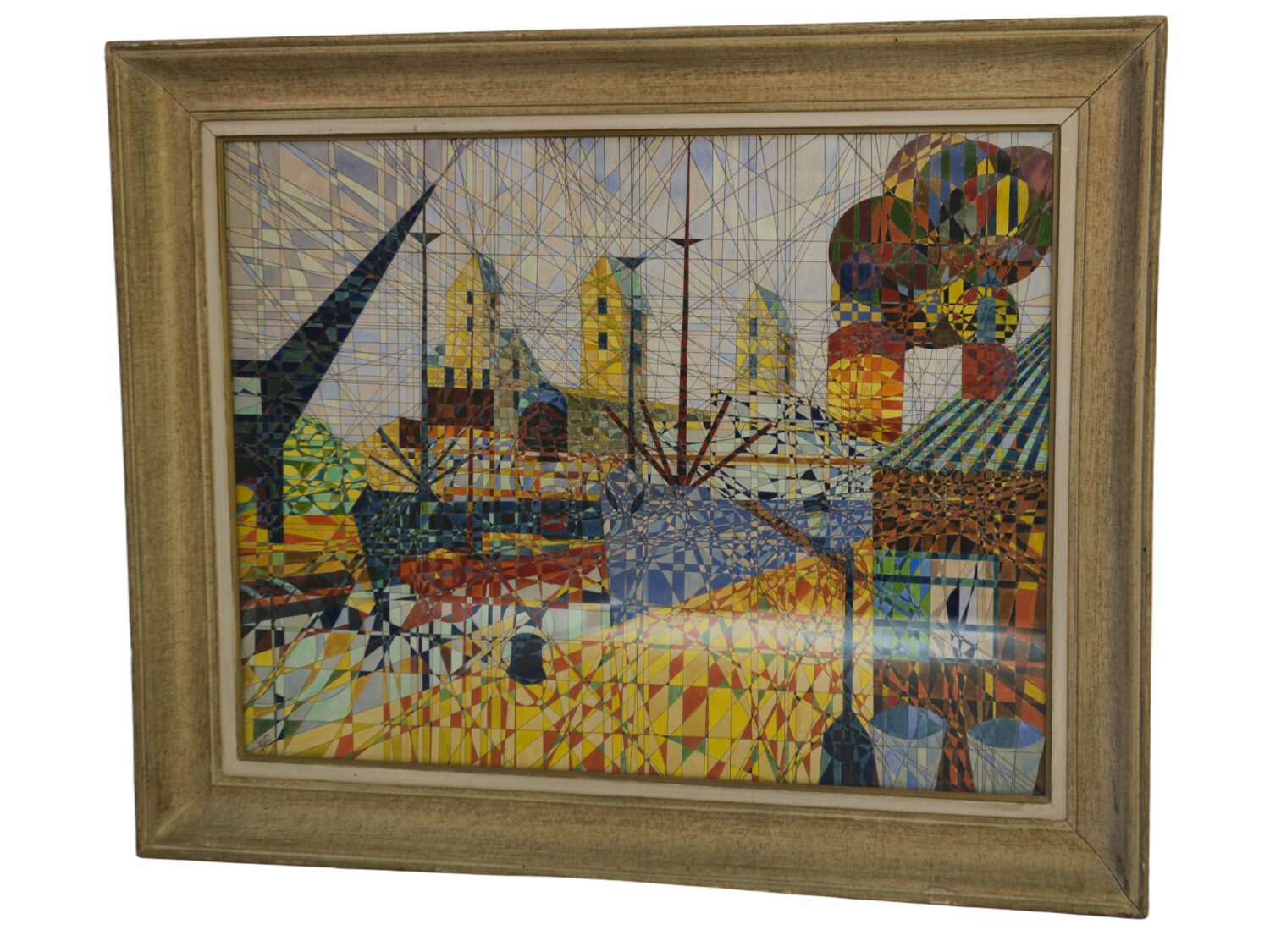 Tableau style Cubiste signé YUS 1960's