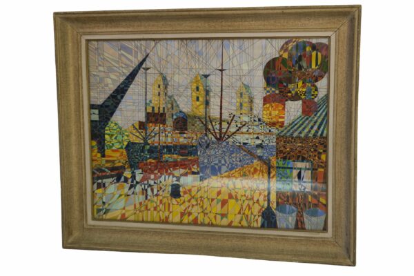 Tableau style Cubiste signé YUS 1960's