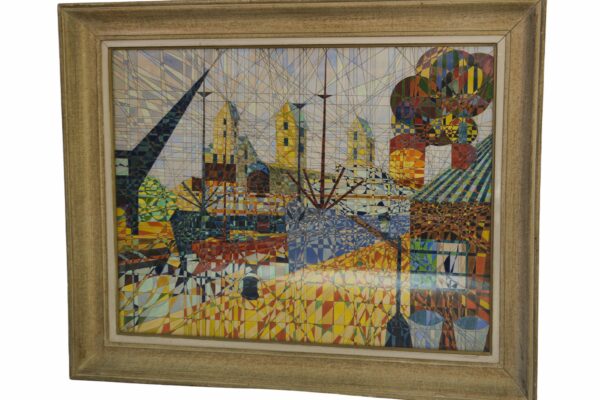 Tableau style Cubiste signé YUS 1960's