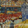 Tableau style Cubiste signé YUS 1960's