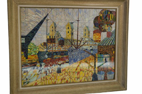 Tableau style Cubiste signé YUS 1960's