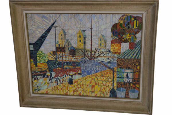 Tableau style Cubiste signé YUS 1960's