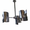 Suspension vintage en acier chromé design 1970's